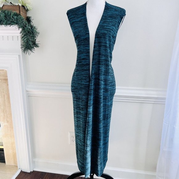 LuLaRoe Sweaters - LuLaRoe Joy Long Blue Sleeveless Duster Open Cardigan Sweater ~ SIze XL